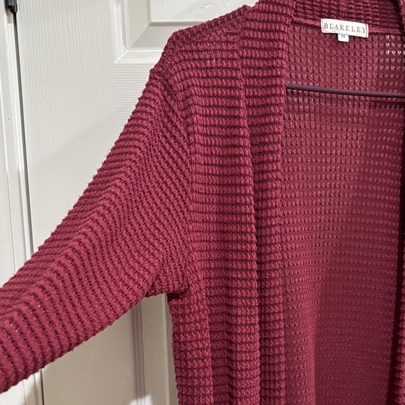 Gaze Burgundy Open Front Cardigan - Picture 4 of 5